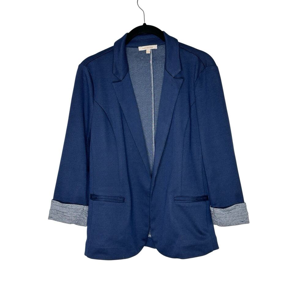 Skies Are Blue Womens Knit Asa Knit Blazer Small Stretch Career Academia Blue